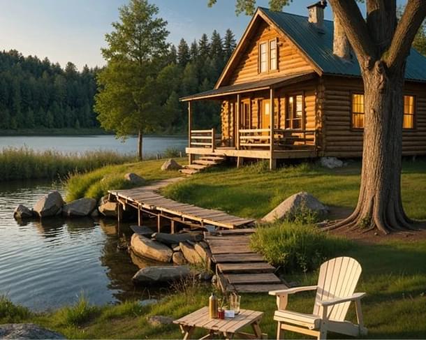 Рядом водоём